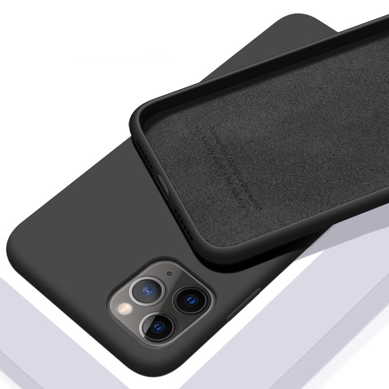 Capa de silicone macio de cor sólida para iPhone