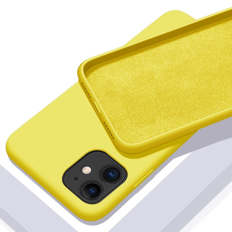 Capa de silicone macio de cor sólida para iPhone